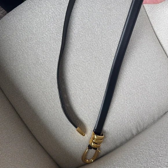 NWOT MADEWELL Women’s Triple Metal Keeper Belt True Black Gold Leather Size XL - Picture 15 of 16